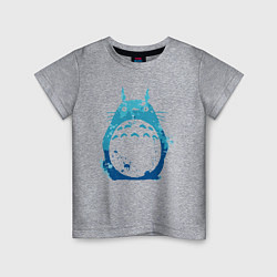 Футболка хлопковая детская Blue Totoro, цвет: меланж