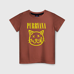 Футболка хлопковая детская Purrvana, цвет: кирпичный