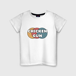 Футболка хлопковая детская Chicken gun круги, цвет: белый