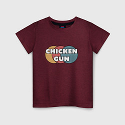Футболка хлопковая детская Chicken gun круги, цвет: меланж-бордовый