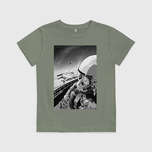 Детская футболка Ванпанчмен Сайтама на крыле самолета / Авокадо – фото 1