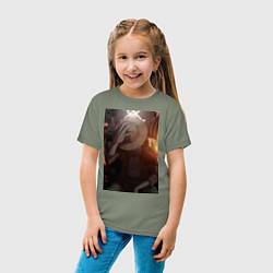 Футболка хлопковая детская Ван Пис Луффи Монки Д, цвет: авокадо — фото 2