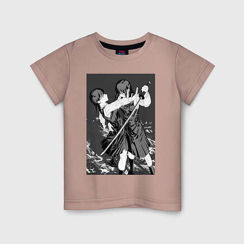 Детская футболка Человек бензопила Аса Митака Йор / Пыльно-розовый – фото 1