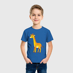 Футболка хлопковая детская Добрый жираф, цвет: синий — фото 2