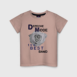 Футболка хлопковая детская Depeche Mode - best of band, цвет: пыльно-розовый