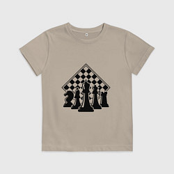 Футболка хлопковая детская The chessboard, цвет: миндальный