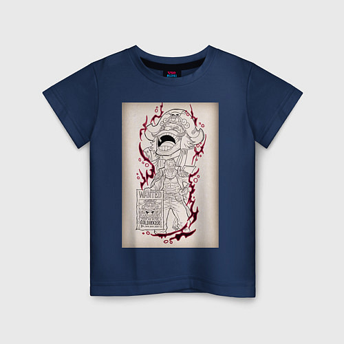 Детская футболка ВанПис Гол Д Роджер / Тёмно-синий – фото 1