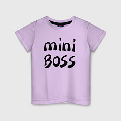 Футболка хлопковая детская Mini boss, цвет: лаванда