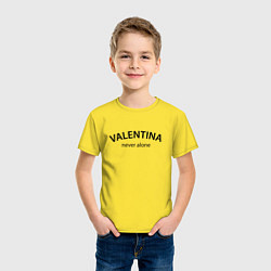 Футболка хлопковая детская Valentina never alone - motto, цвет: желтый — фото 2