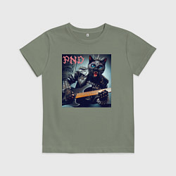 Детская футболка Чёрный котяра - панк гитарист