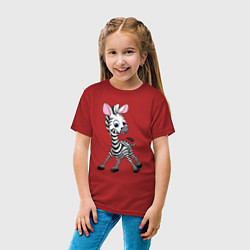 Футболка хлопковая детская Мультяшная зебра, цвет: красный — фото 2