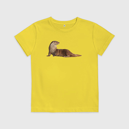 Детская футболка Выдра настоящая / Желтый – фото 1