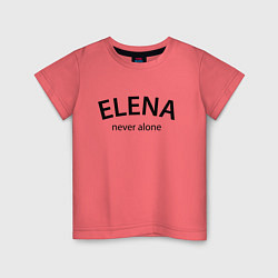 Футболка хлопковая детская Elena never alone - motto, цвет: коралловый