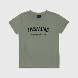Футболка хлопковая детская Jasmine never alone - motto, цвет: авокадо