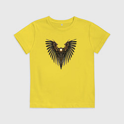 Футболка хлопковая детская Знак крыльев, цвет: желтый