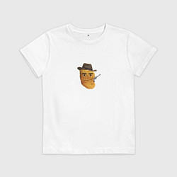 Футболка хлопковая детская Нагетс ковбой, цвет: белый