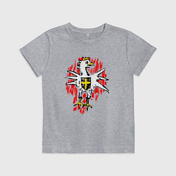 Футболка хлопковая детская Герб Радовида - рисунок Геральда из квеста, цвет: меланж