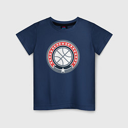 Футболка хлопковая детская Stars basketball, цвет: тёмно-синий