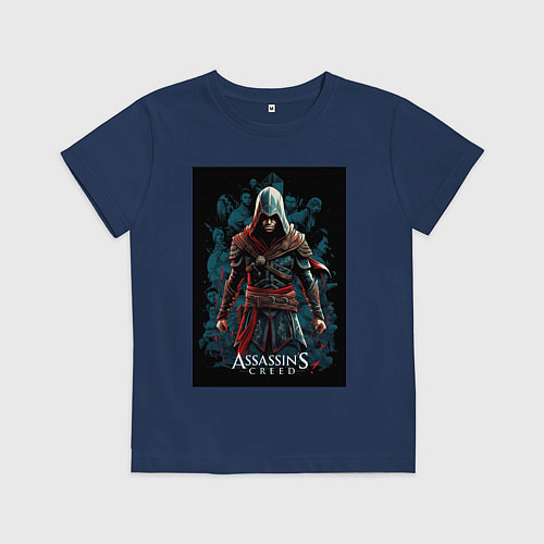Детская футболка Assassins creed старый стиль / Тёмно-синий – фото 1
