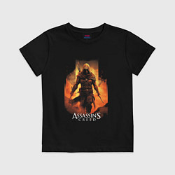 Футболка хлопковая детская Assassins creed песочная буря, цвет: черный