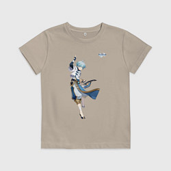 Футболка хлопковая детская Чун Юнь из Геншин Импакт, цвет: миндальный