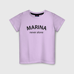 Футболка хлопковая детская Marina never alone - motto, цвет: лаванда