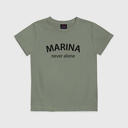 Футболка хлопковая детская Marina never alone - motto, цвет: авокадо