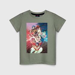 Футболка хлопковая детская Гуррен-Лаганн Ния Тэппелин, цвет: авокадо