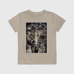 Футболка хлопковая детская Магическая битва Мэгуми Фусигуро Сукуна, цвет: миндальный