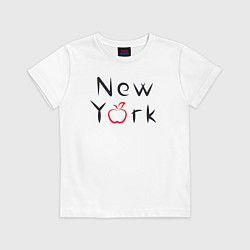 Футболка хлопковая детская New York apple, цвет: белый