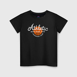 Футболка хлопковая детская Athletic basketball, цвет: черный