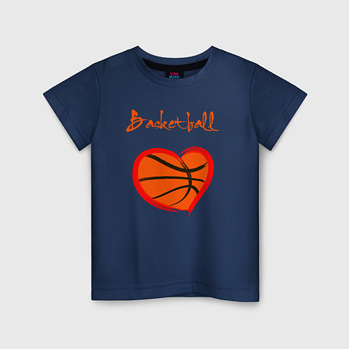 Детская футболка Basket love / Тёмно-синий – фото 1