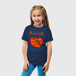 Футболка хлопковая детская Basket love, цвет: тёмно-синий — фото 2