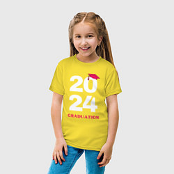 Футболка хлопковая детская Выпуск 2024 - окончание школы -ВУЗа, цвет: желтый — фото 2