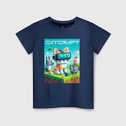 Футболка хлопковая детская Catcraft - collaboration ai art, цвет: тёмно-синий