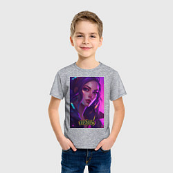 Футболка хлопковая детская League of Legends Kaisa Kda, цвет: меланж — фото 2