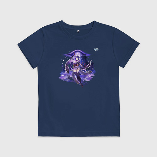 Детская футболка Сёгун Райдэн из Геншин Импакт / Тёмно-синий – фото 1