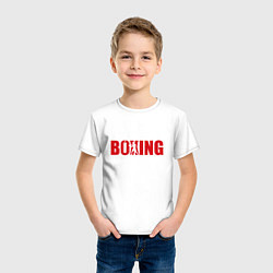Футболка хлопковая детская Бокс art, цвет: белый — фото 2