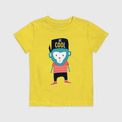 Футболка хлопковая детская Будь клёвым, цвет: желтый