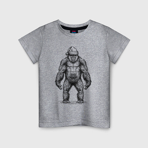 Детская футболка Новогодняя горилла / Меланж – фото 1