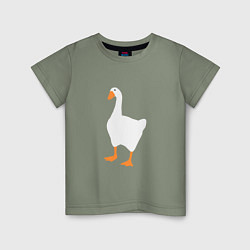 Футболка хлопковая детская Untitled goose game honk, цвет: авокадо