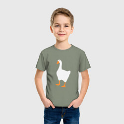 Футболка хлопковая детская Untitled goose game honk, цвет: авокадо — фото 2