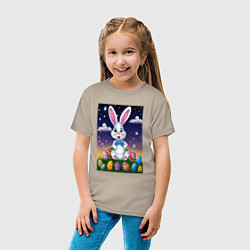 Футболка хлопковая детская Ушастик и яички, цвет: миндальный — фото 2