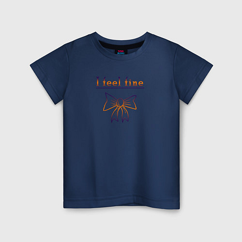 Детская футболка I feel fine / Тёмно-синий – фото 1