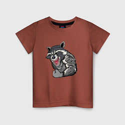 Футболка хлопковая детская Raccoon, цвет: кирпичный