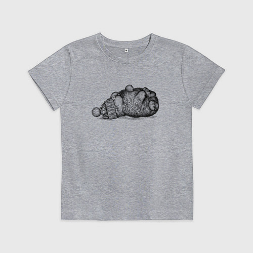 Детская футболка Кролик в шапке отдыхает / Меланж – фото 1