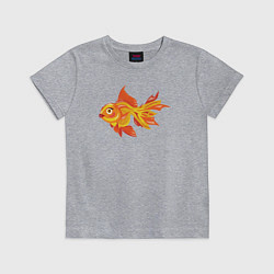 Футболка хлопковая детская Golden fish, цвет: меланж