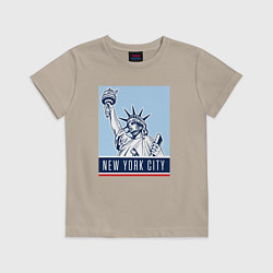 Футболка хлопковая детская Style New York, цвет: миндальный