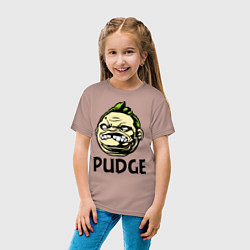 Футболка хлопковая детская Pudge Face, цвет: пыльно-розовый — фото 2