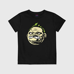 Футболка хлопковая детская Pudge Face, цвет: черный